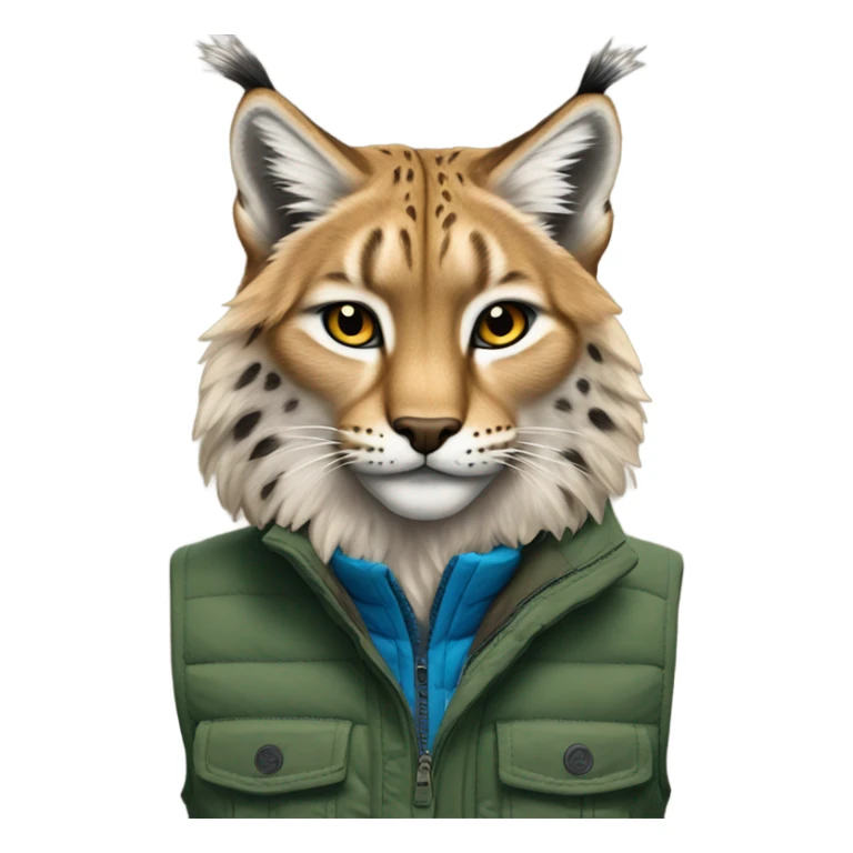 A Lynx with a Patagonia vest  sticker