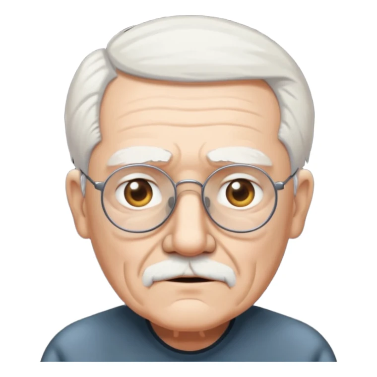 White haired blind grandpa in the dark room alone  sticker