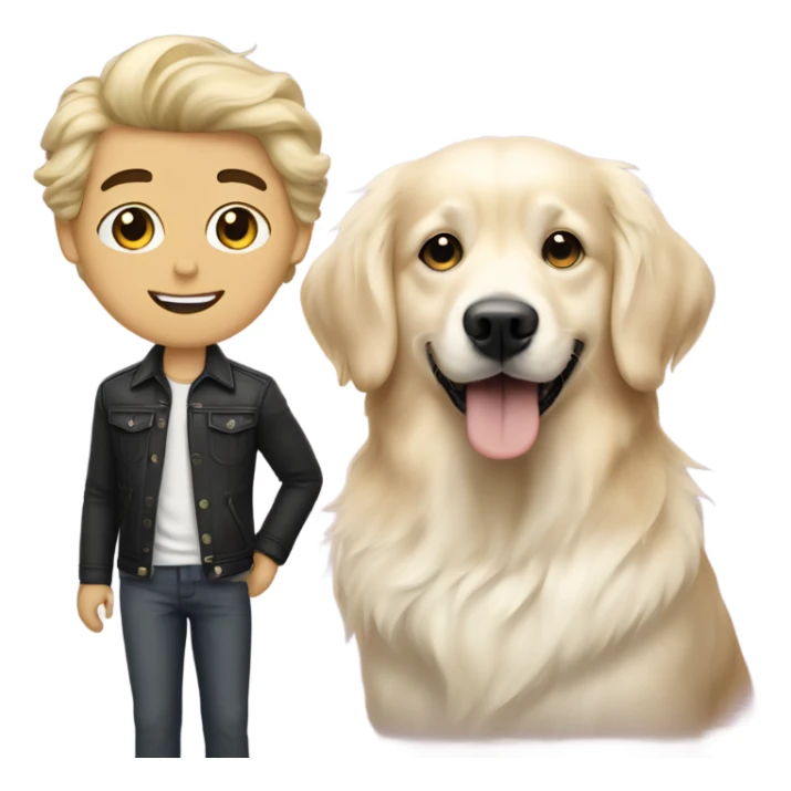 Jonas Brothers and English cream golden retriever  sticker