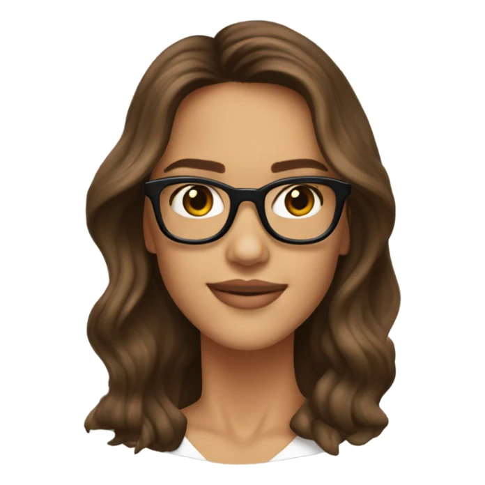 Jessica alba with glasses and brown hair  sticker