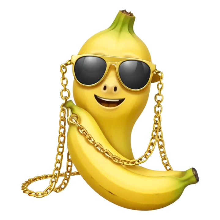 Banana wearing gold chains and sunglasses gangster  sticker
