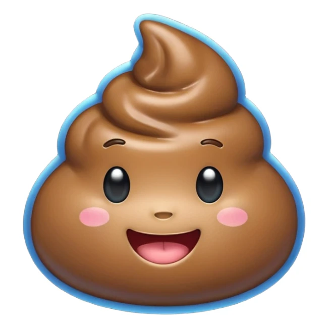 blue colors kawaii poop sticker