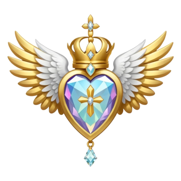 holy saint emblem with white wings and diamond in the middle sticker