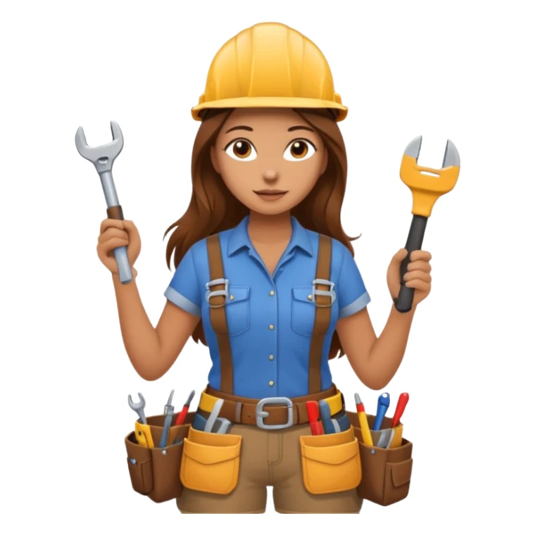 beautiful girl with long brown hair constructing new bedroom sticker