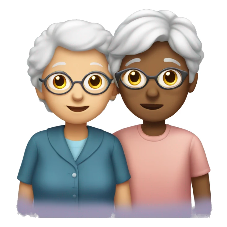 Grandma with a boy and girl sticker