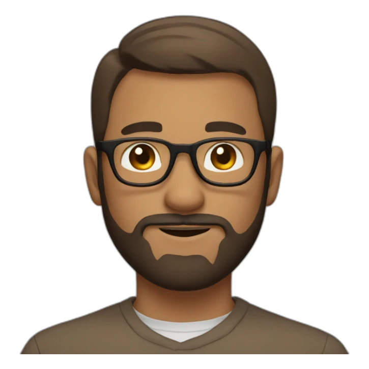 beard and short hair, brown male focus with glasses  sticker