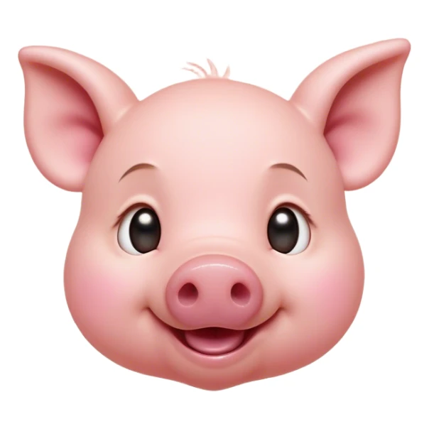 Cinematic Comical Piglet Portrait Emoji, Head tilted dramatically with an exaggeratedly amused expression, featuring a strikingly soft rosy-pink hide with a tiny, playful snout, wide, expressive beady eyes filled with playful disbelief, Simplified yet hilariously expressive features, highly detailed, glowing with a slightly sassy glow, high shine, dramatic yet playful, stylized with an air of cheeky mischief, bright and endearing, soft glowing outline, capturing the essence of a spirited and over-the-top piglet, so meme-worthy it feels like it could squeal its way into internet fame instantly! sticker