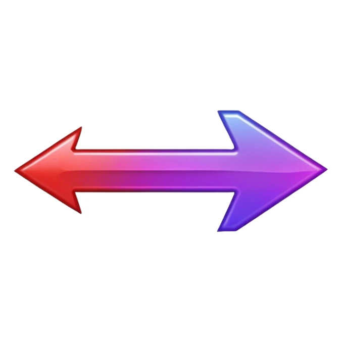 color gradient between red and purple glitter arrow for right sticker