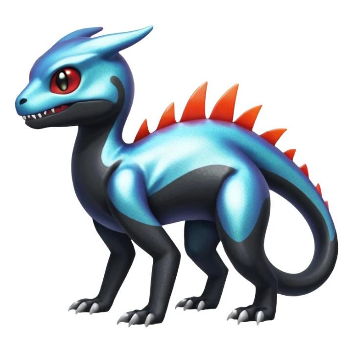 Shiny Duskull-Salandit-Umbreon-Charmeleon-Fakémon-hybrid-creature (full body)  sticker