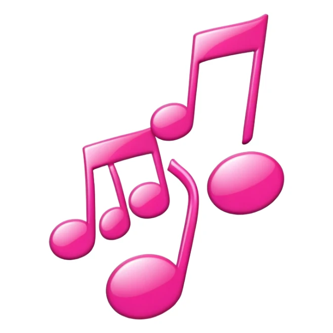 Pink music notes in the shape of hearts  sticker