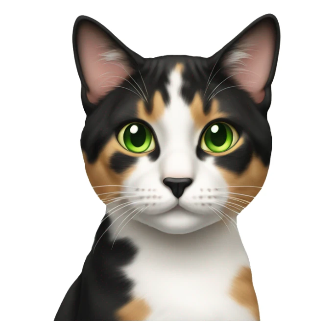 Realistic cat calico with green eyes sticker