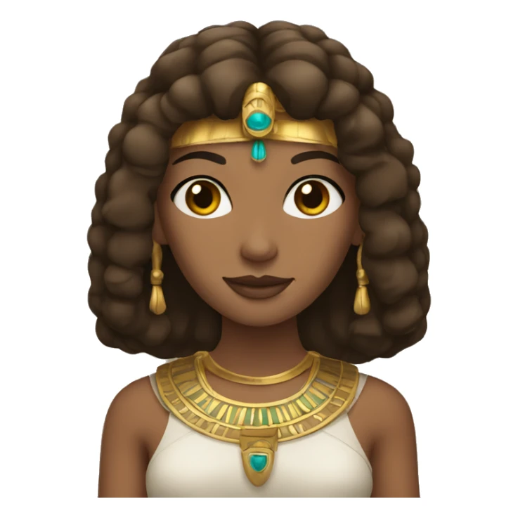 Cleopatra with long hair brown sticker