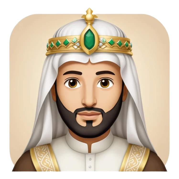 Mohammed bin Salman, Saudi Arabian crown prince, in traditional Saudi attire with white headdress sticker