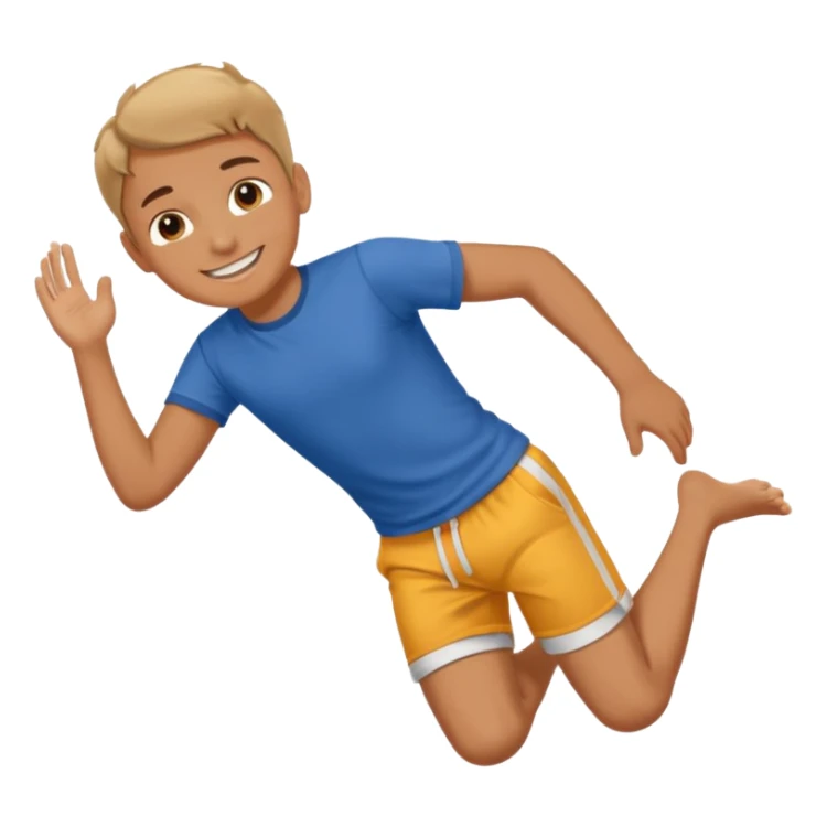 a boy that is sliding on his belly in ON his belly  sticker