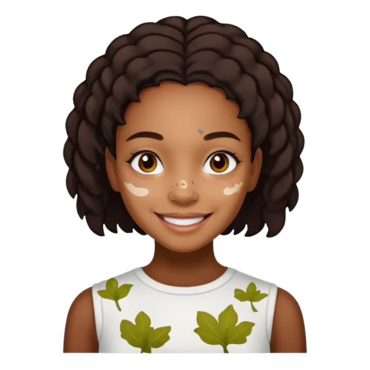 emoji of a black girls with vitiligo sticker