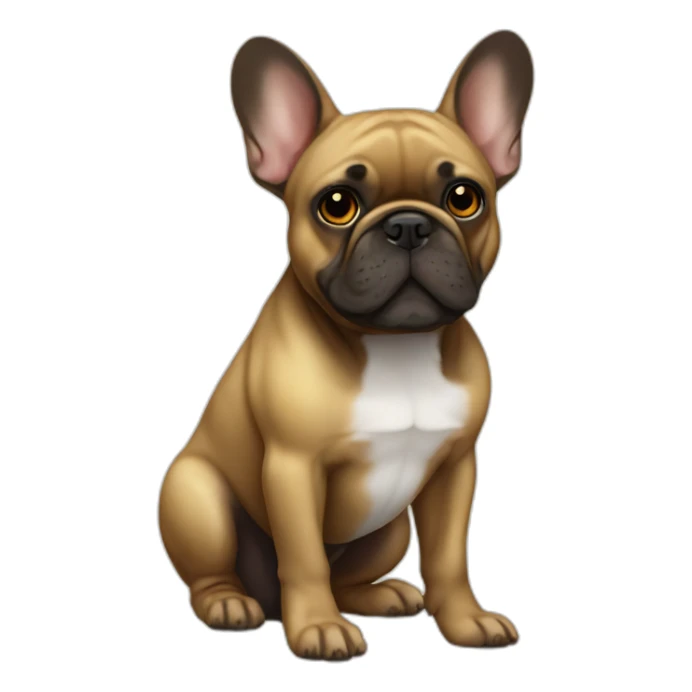 french bulldog brown and gold with nose and eyes black sticker