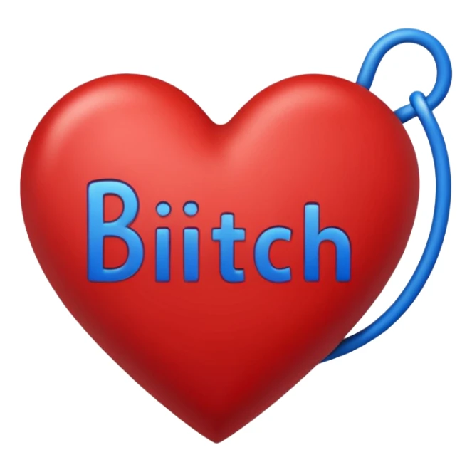 blue Bad bitch words written inside heart sticker