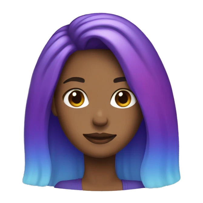 Woman with blue and purple ombre hair sticker