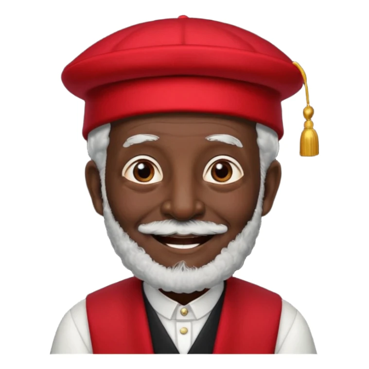 black suited old man with red fes hat sticker