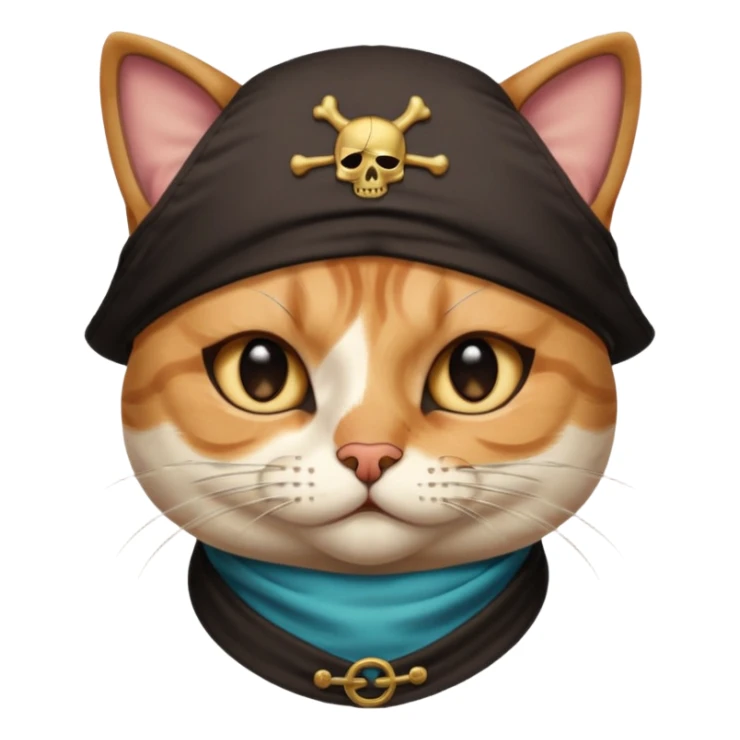 pirate cat with human body one eye mask sticker