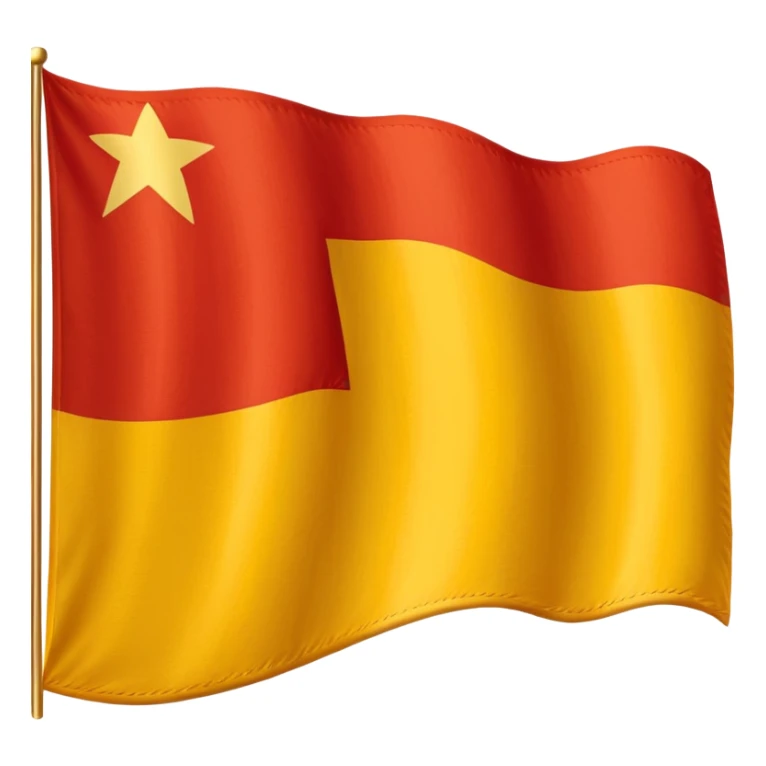 Red, white, and golden yellow horizontally sequenced tricolour flag sticker