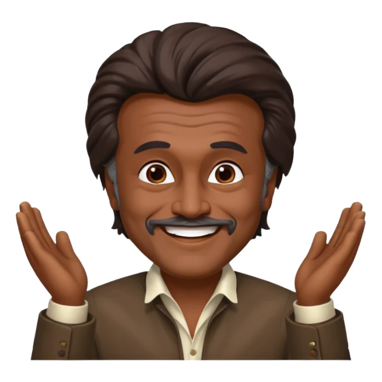 Indian actor rajanikanth flipping his hair with style sticker