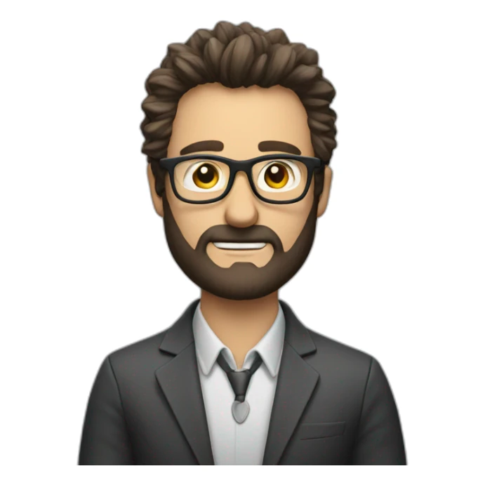 extremely hairy all over boss man with glasses sticker