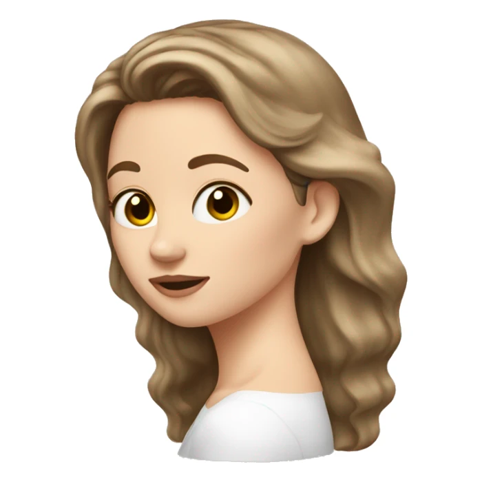 white girl applying cream on face brown hair sticker