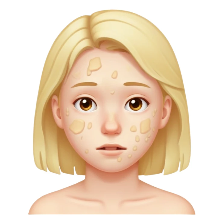 teenager face with acne breakout sticker