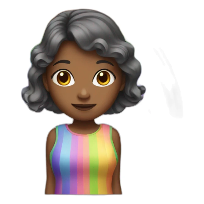 Girl with rainbow dress sticker