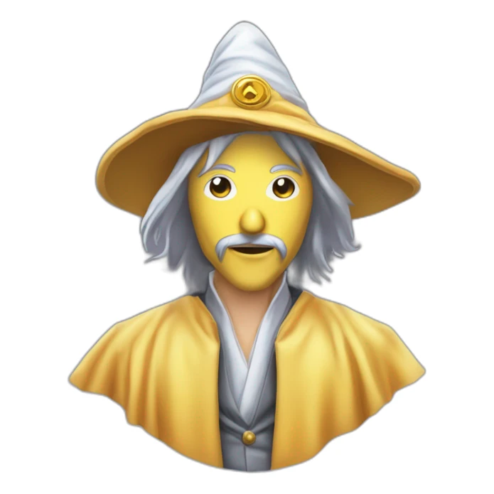 satoshi nakamoto dress like a wizard with a v a for vendeta mask sticker