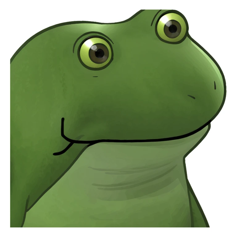 A migrant in a taxi, green frog meme sticker