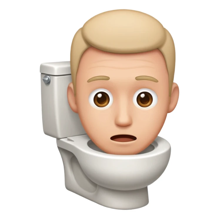 Man head sticking out of toilet ￼ sticker