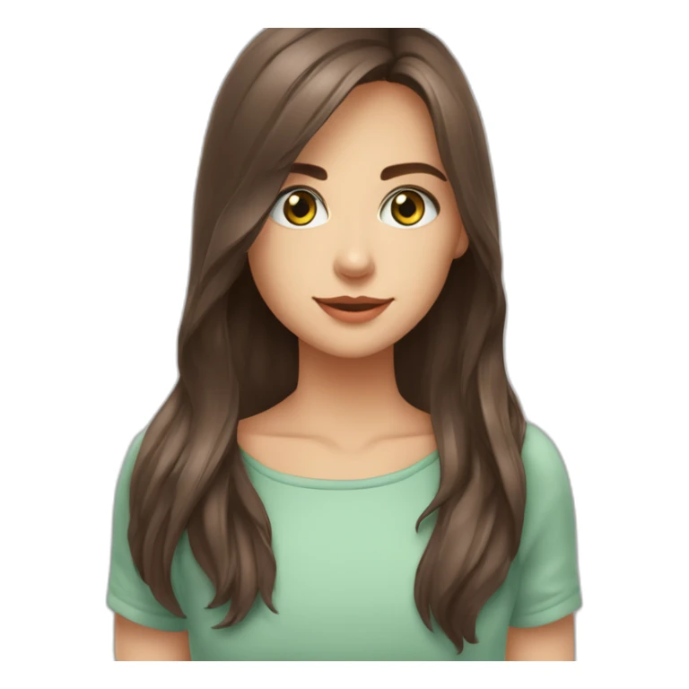 Ado brune aux yeux marrons carresse chat gris aux yeux verts  sticker