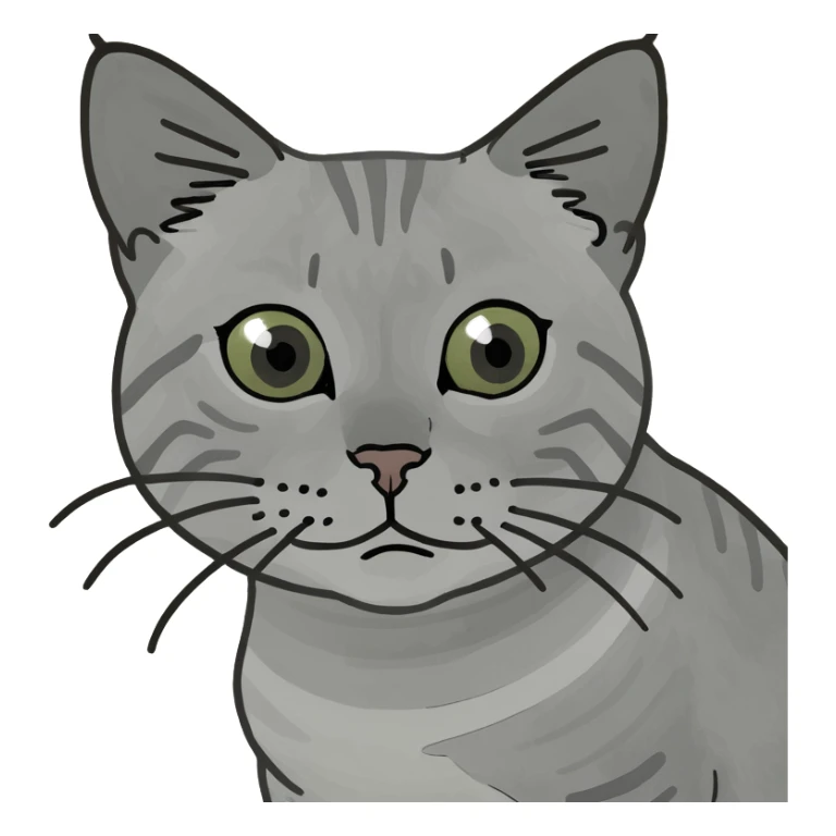 A gray striped cat sitting at a table drinking water from a mug without a visible water stream sticker