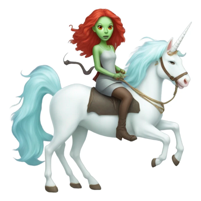 [politically incorrect, shield(
	{ female, alien, witch, color: light green, hair:red, eyes:cat} ]
	on a 
	[{ unicorn: white, legged:four, mane: light blue }]) sticker