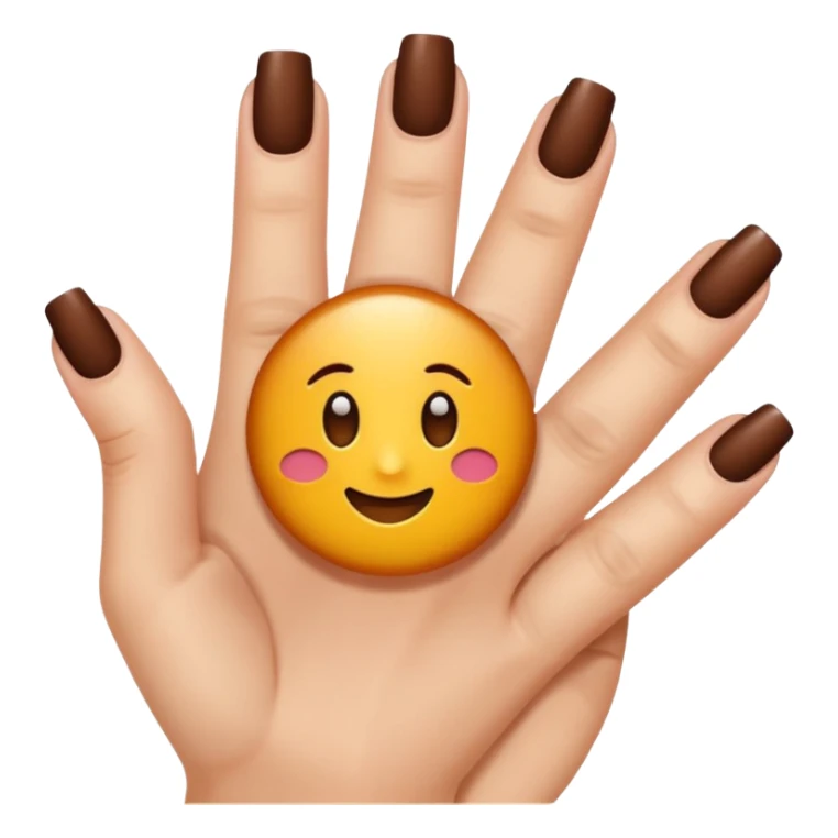 💅🏼 comme cet émoji, mais les ongles et le vernis en marron sticker