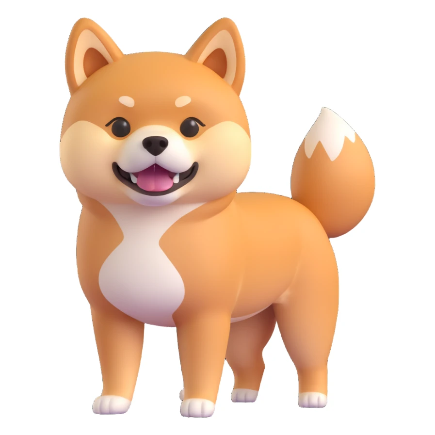 shiba inu, showing muscles sticker