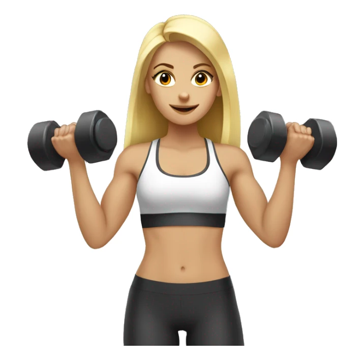 blonde girl holding dumbbells sticker