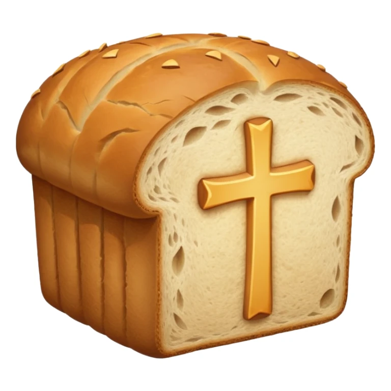 a loaf of bread with a cross through it sticker