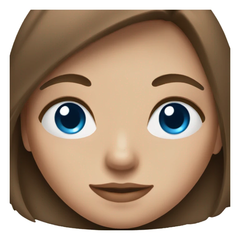 Brown hair girl and blue eyes  sticker