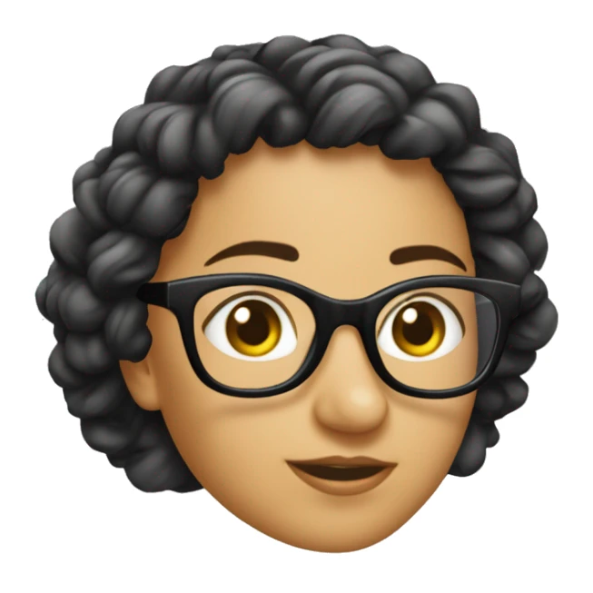 Donna capelli ricci neri con gli occhiali  sticker