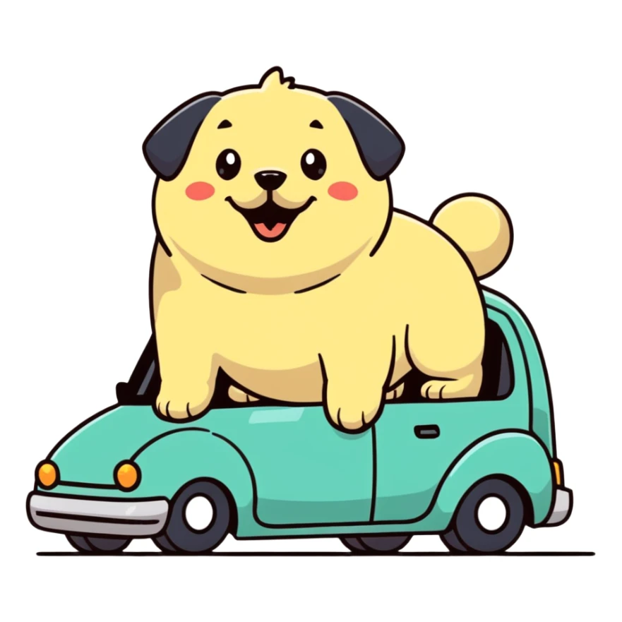 Lil guy got a lil too big to fit on the front seat  sticker