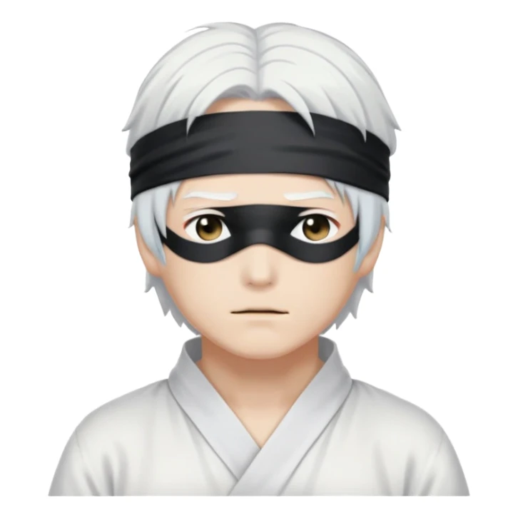 Satoru Gojo anime character with white hair and blindfold sticker