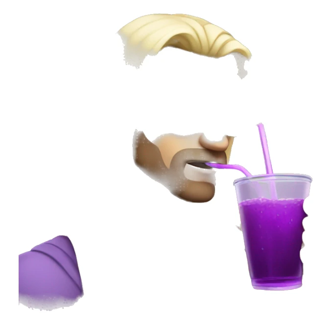 cool loner blonde long haird dude sipping a purple drink sticker