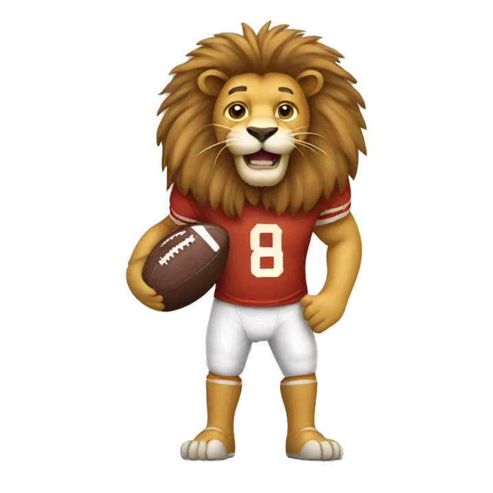 lion holding a football  sticker