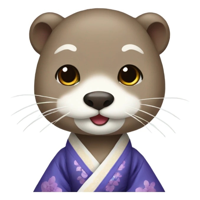 a otter face wearing traditional korean hanbok sticker