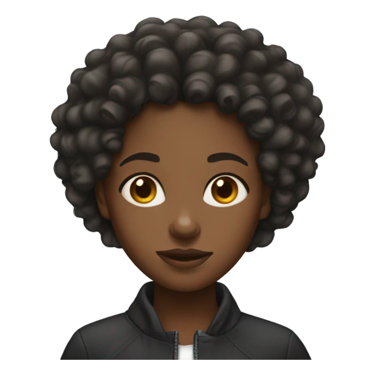 black girl with curly hair face forward sticker