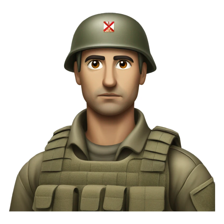 Photorealistic serious serbian soldier sticker