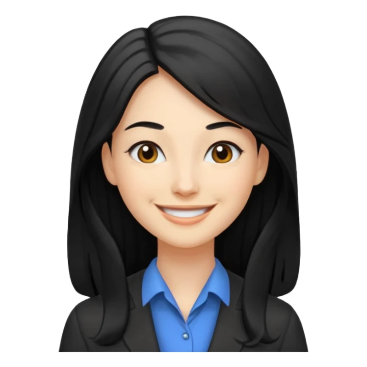 Women, professionals, teachers, black long hair sticker